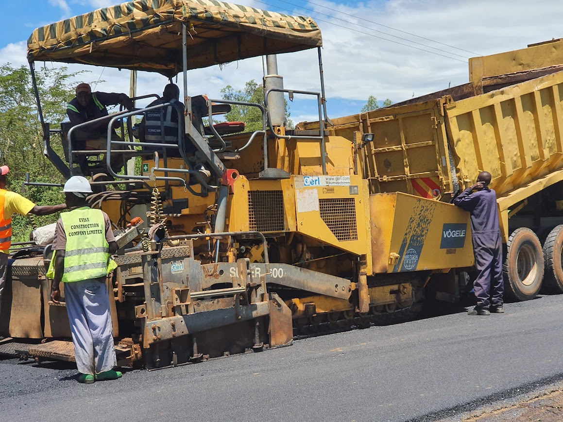 Evisa site team working on a road construction package in Kenya